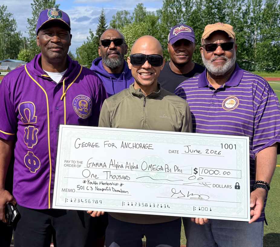 Martinez donates to Omega Psi Phi of Alaska