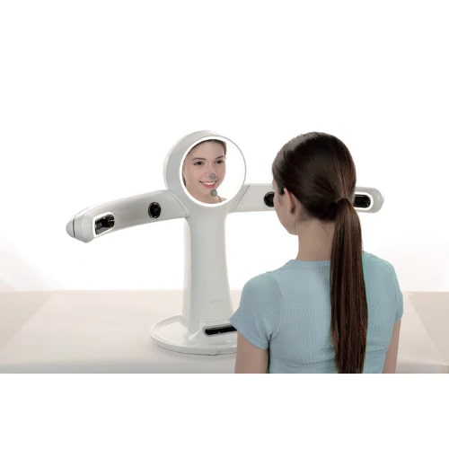 Patient being scanned by RayFace 3D face scanner